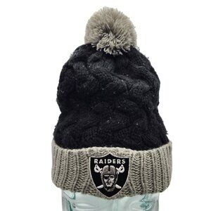 LA Oakland Las Vegas Raiders NFL Team Womens Knit Pom-Pom Beanie 47 Brand